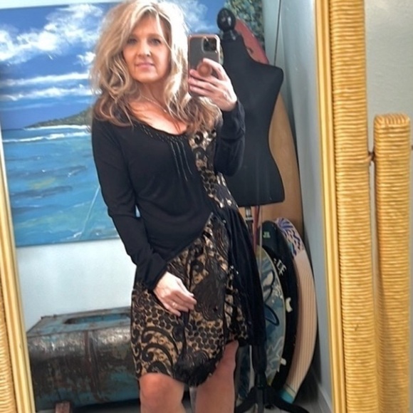 Joe Browns, Devore Panels, Lace & Lace-Up Dress, Exquisite, Excellent Condition - Picture 2 of 11